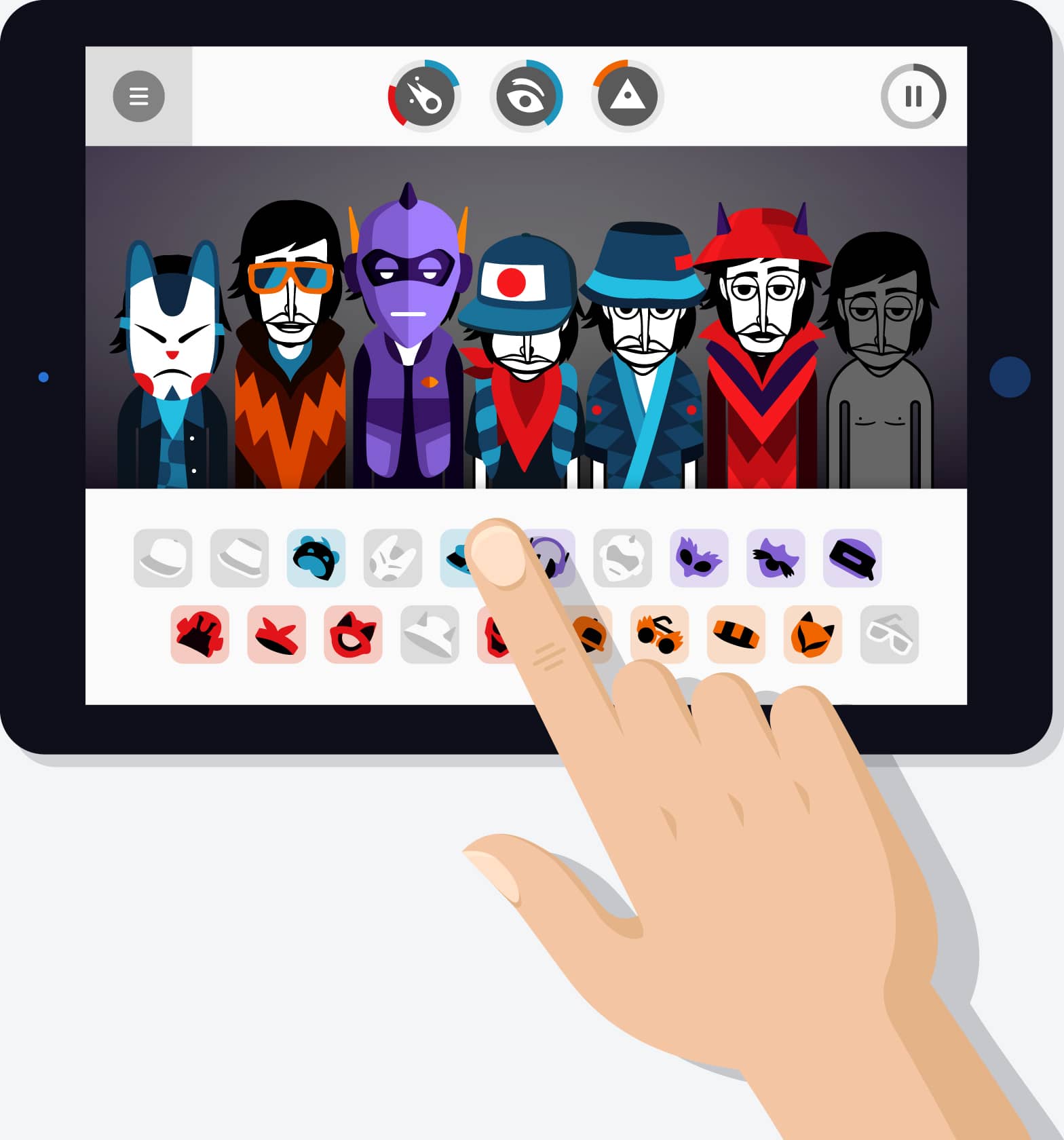 Incredibox app flat design