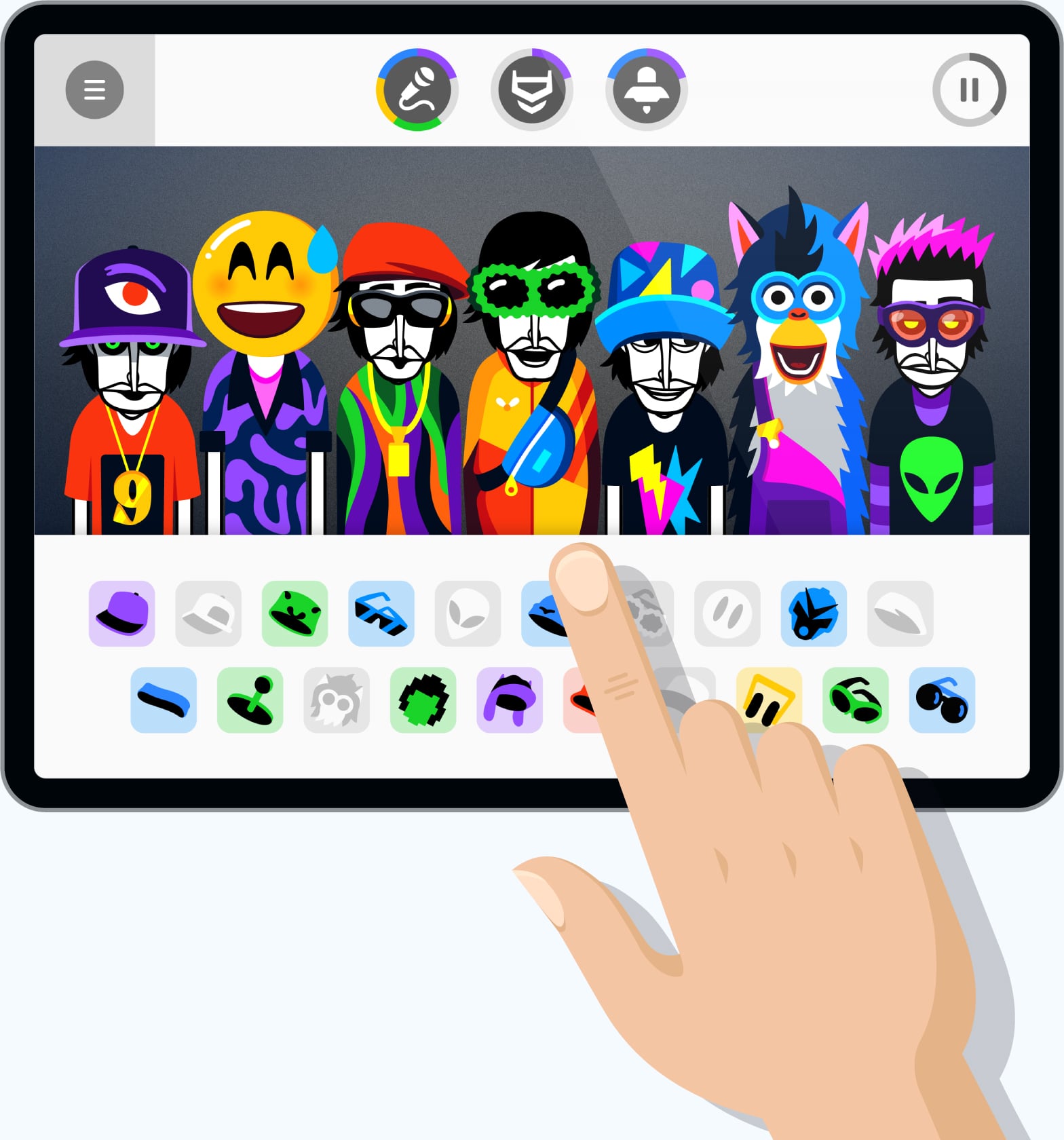 Incredibox app flat design